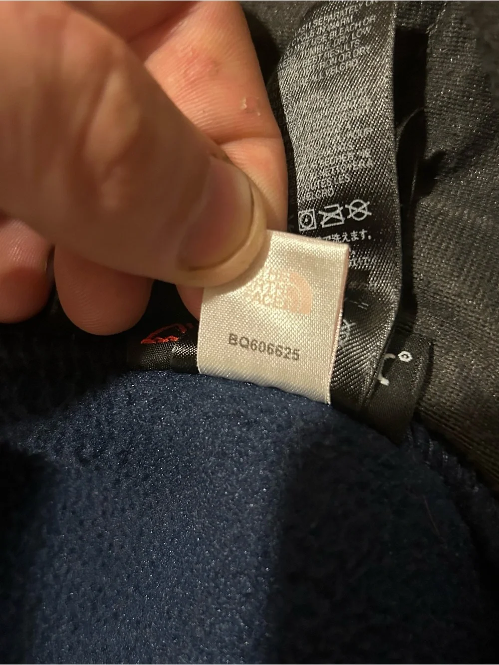 The North Face Men's Navy and Charcoal Fleece Jacket Large